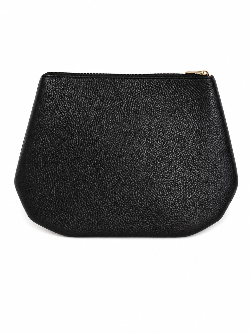 Black Pebbled Zip Comedic Bag Pouch